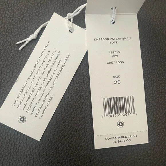 Tory Burch Patent Leather Gray Emerson Tote Bag EUC! - Picture 7 of 8